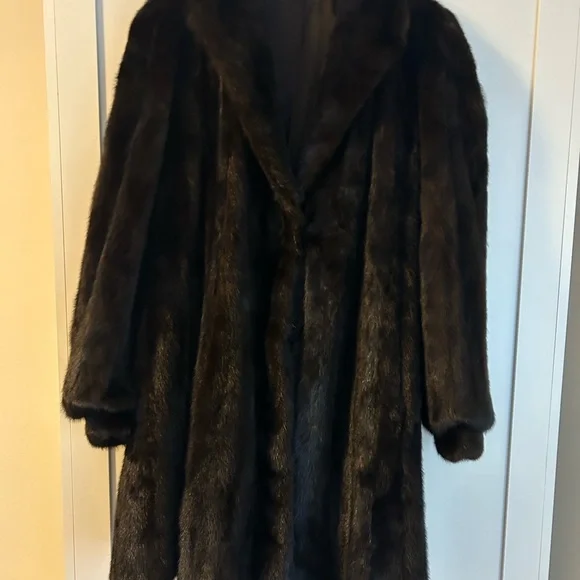 Authentic brown mink fur coat